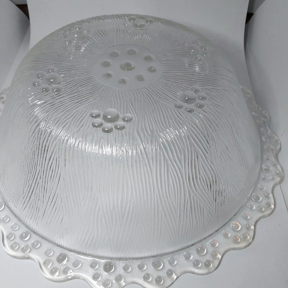 Vintage‎ Masserini Textured Bubble Bead Italian Glass Fuit Bowl 11.5